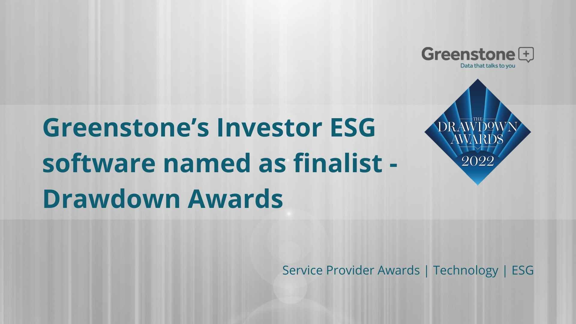 Greenstone’s investor ESG software named as finalist - Drawdown Awards