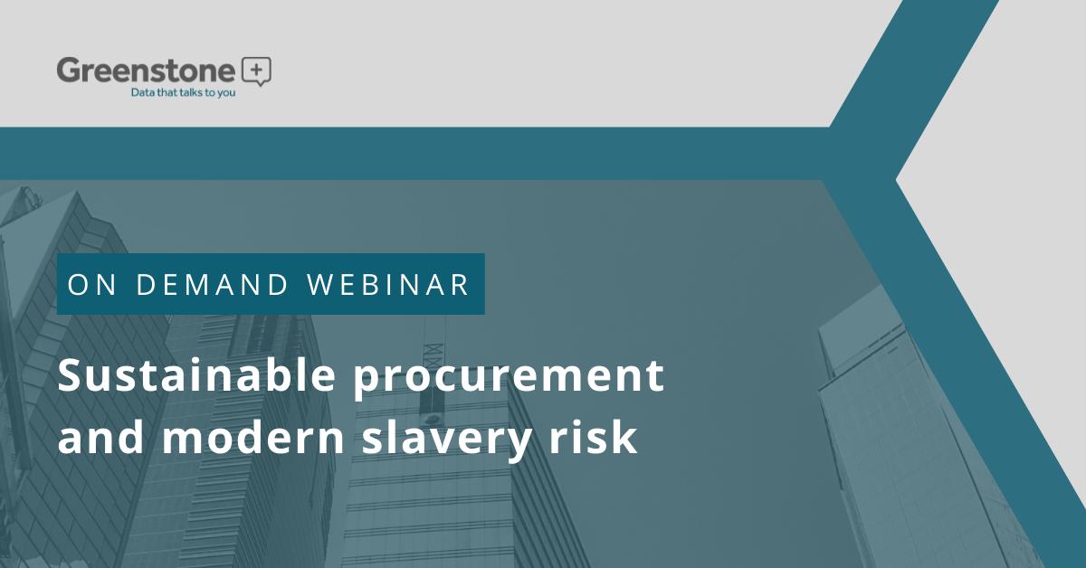 Sustainable procurement and modern slavery risk