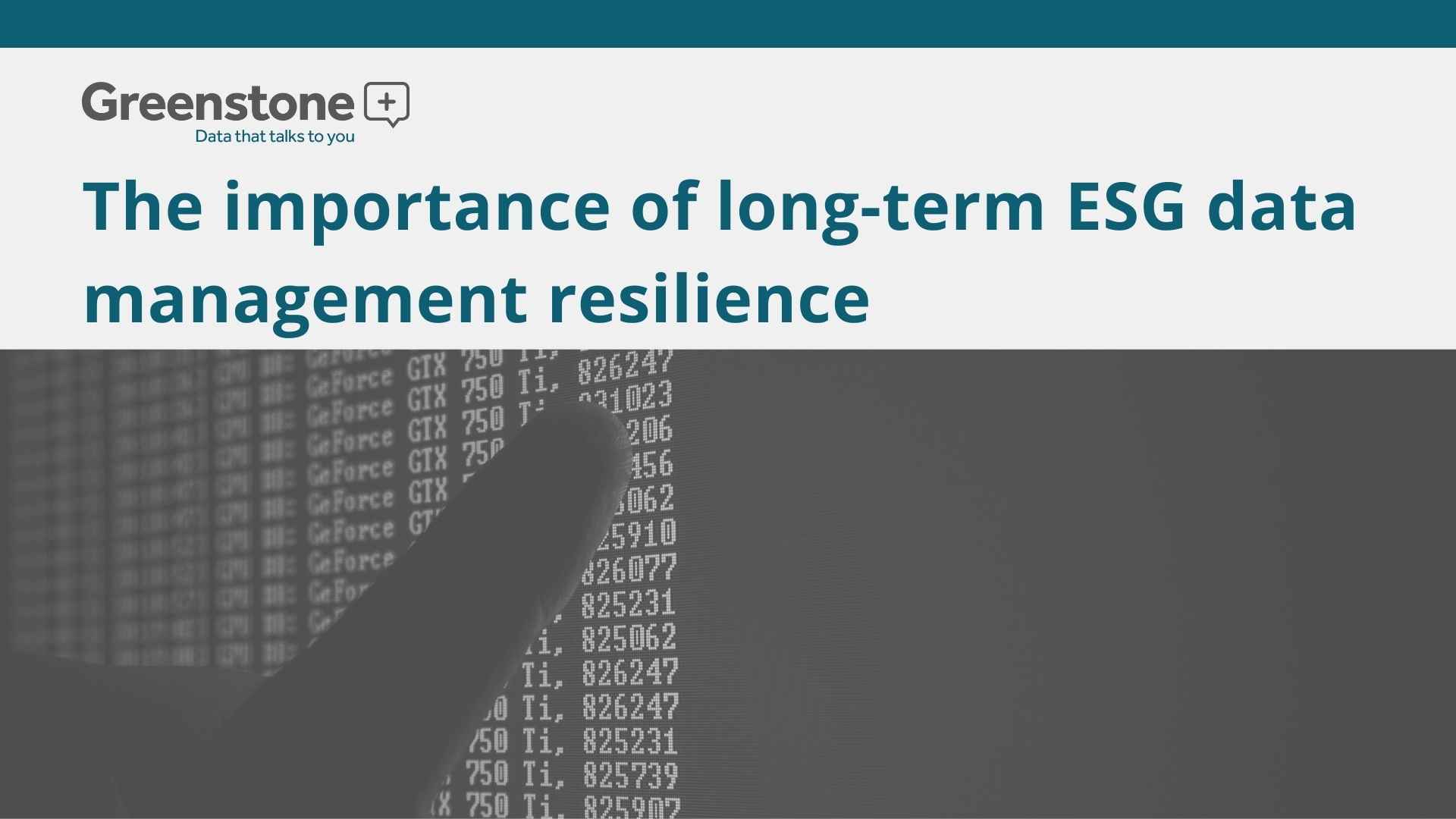 The importance of long-term ESG data management resilience