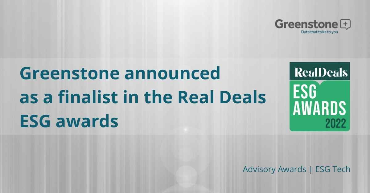 Greenstone announced as a finalist in the Real Deals ESG awards