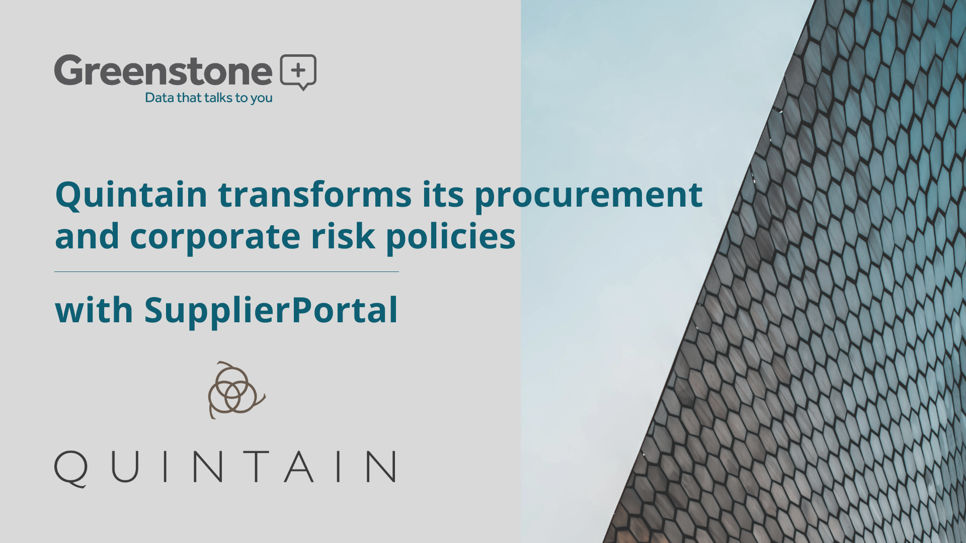 Quintain transforms its procurement and corporate risk policies with SupplierPortal
