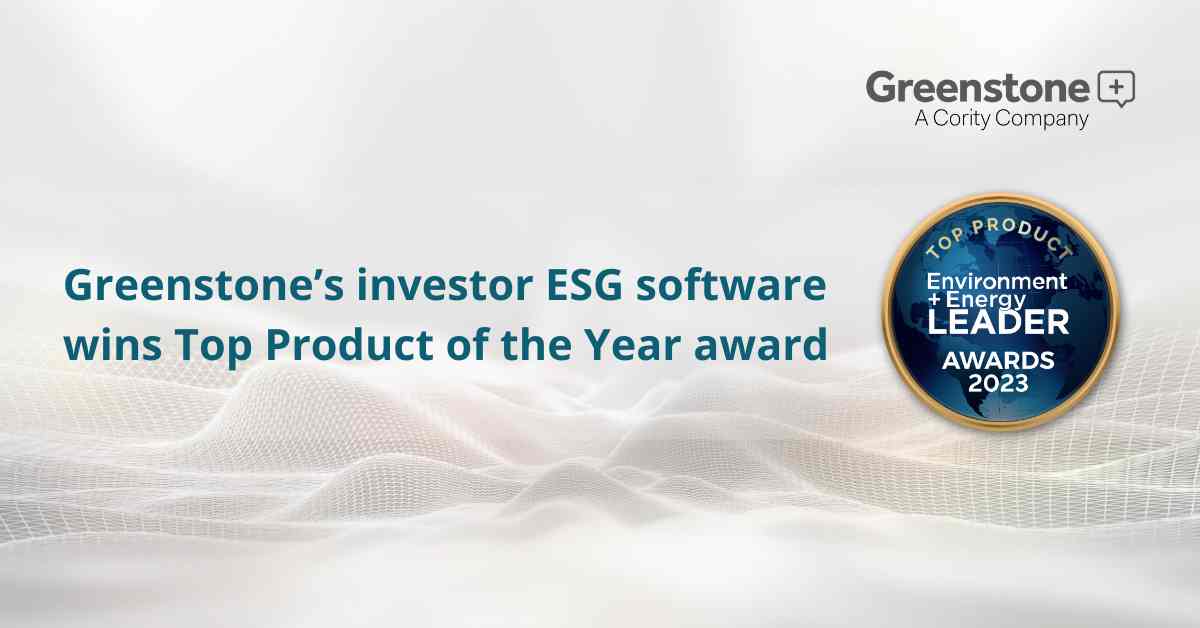 Greenstone’s investor ESG software wins Top Product of the Year award